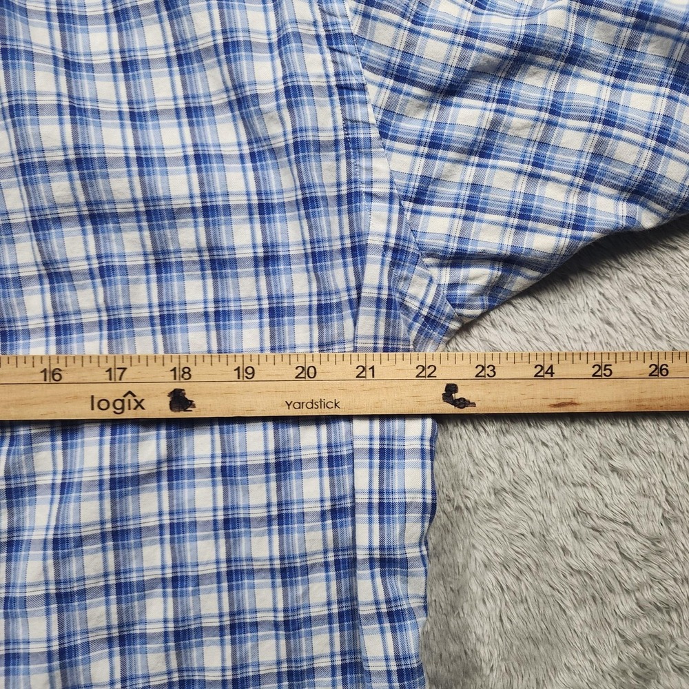 Ralph Lauren Shirt Mens Large Blue Plaid Long Sleeve Button Down Flesh Pony - Picture 7 of 10
